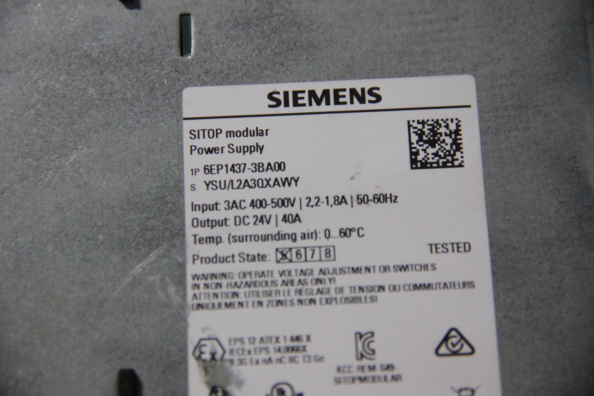 SIEMENS SITOP MODULAR AUTOMATION POWER SUPPLY - Image 3 of 3