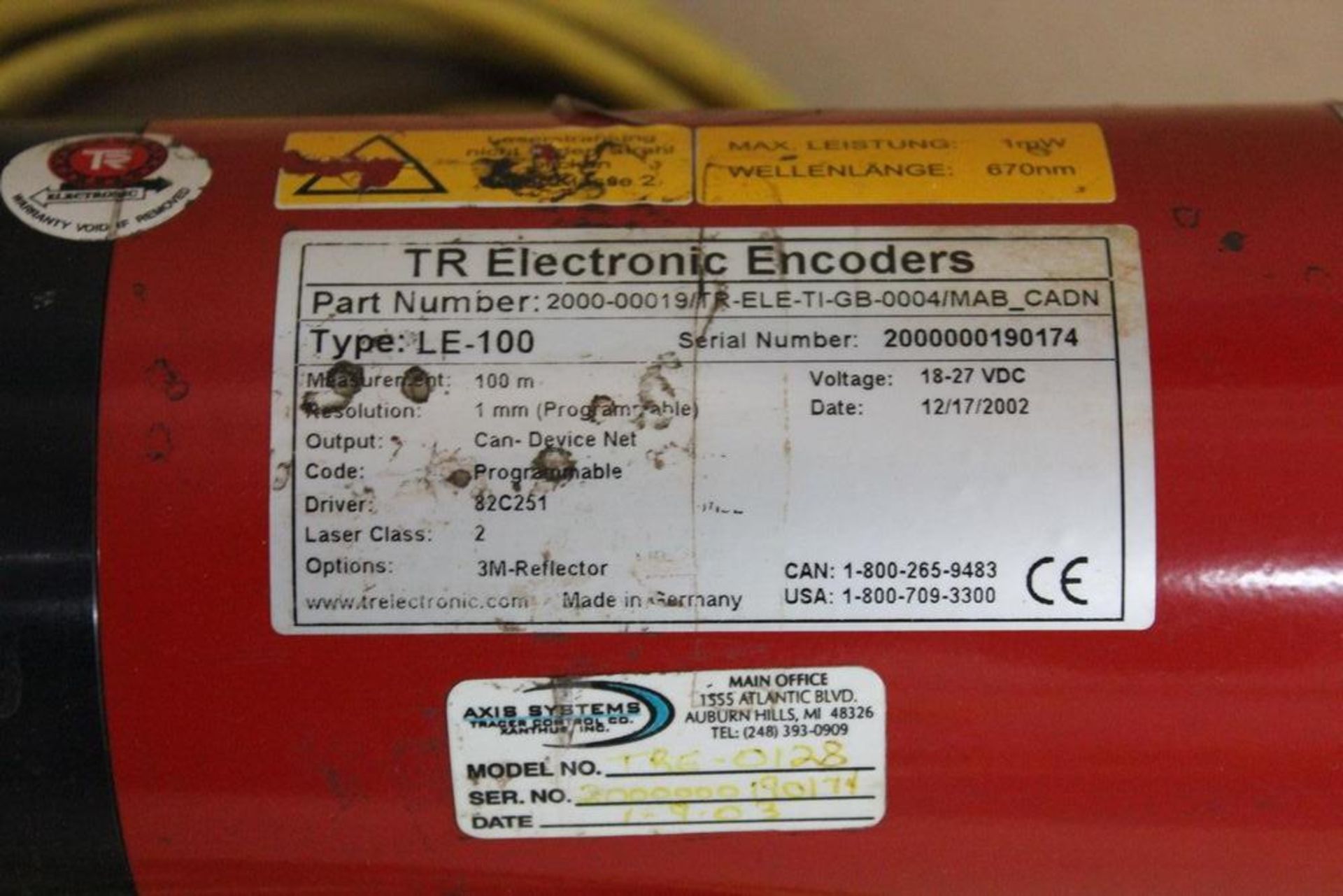 TR ELECTRONIC LE-100 LASER MEASUREMENT DEVICE - Image 2 of 2