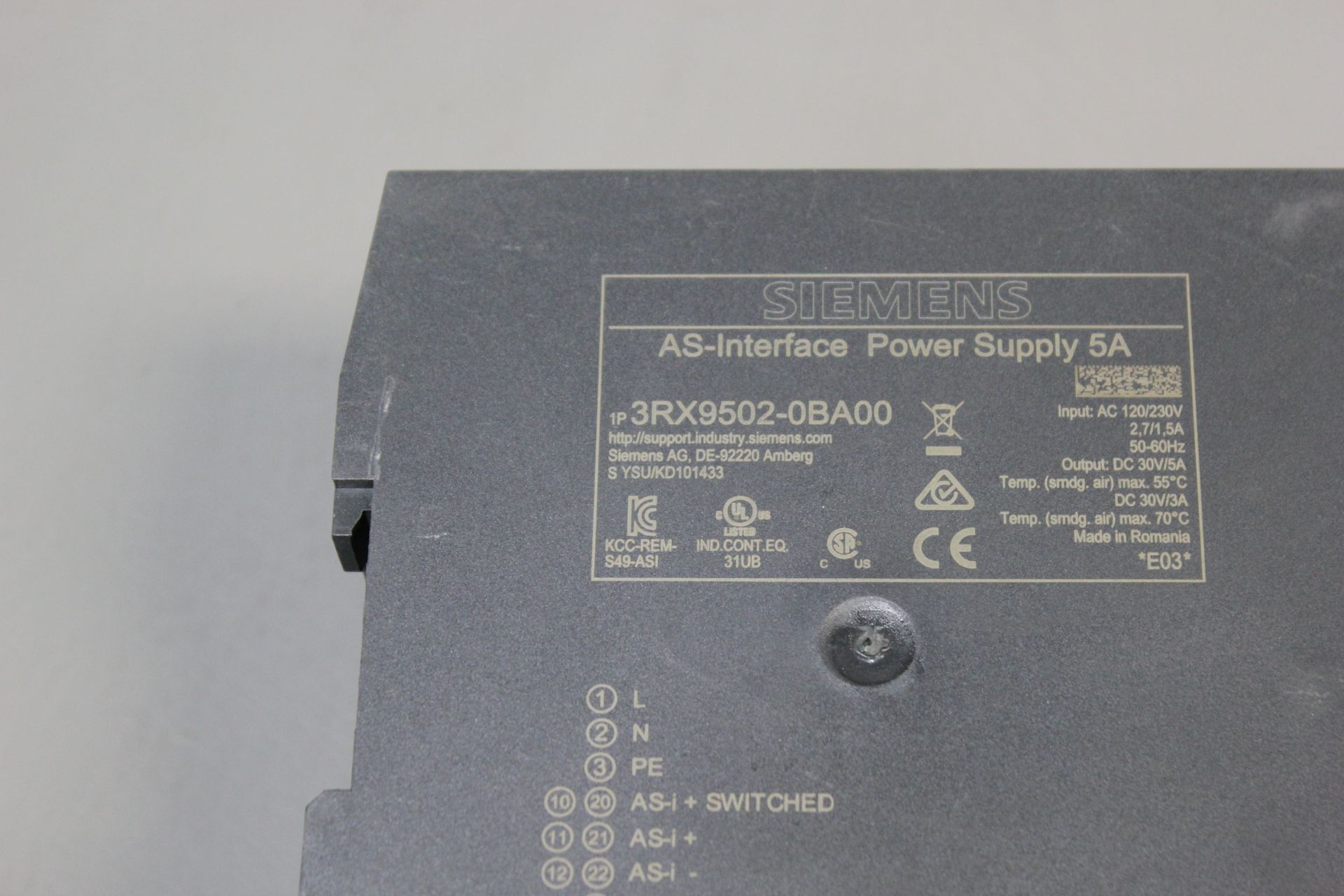 SIEMENS AS-i AUTOMATION POWER SUPPLY - Image 3 of 3