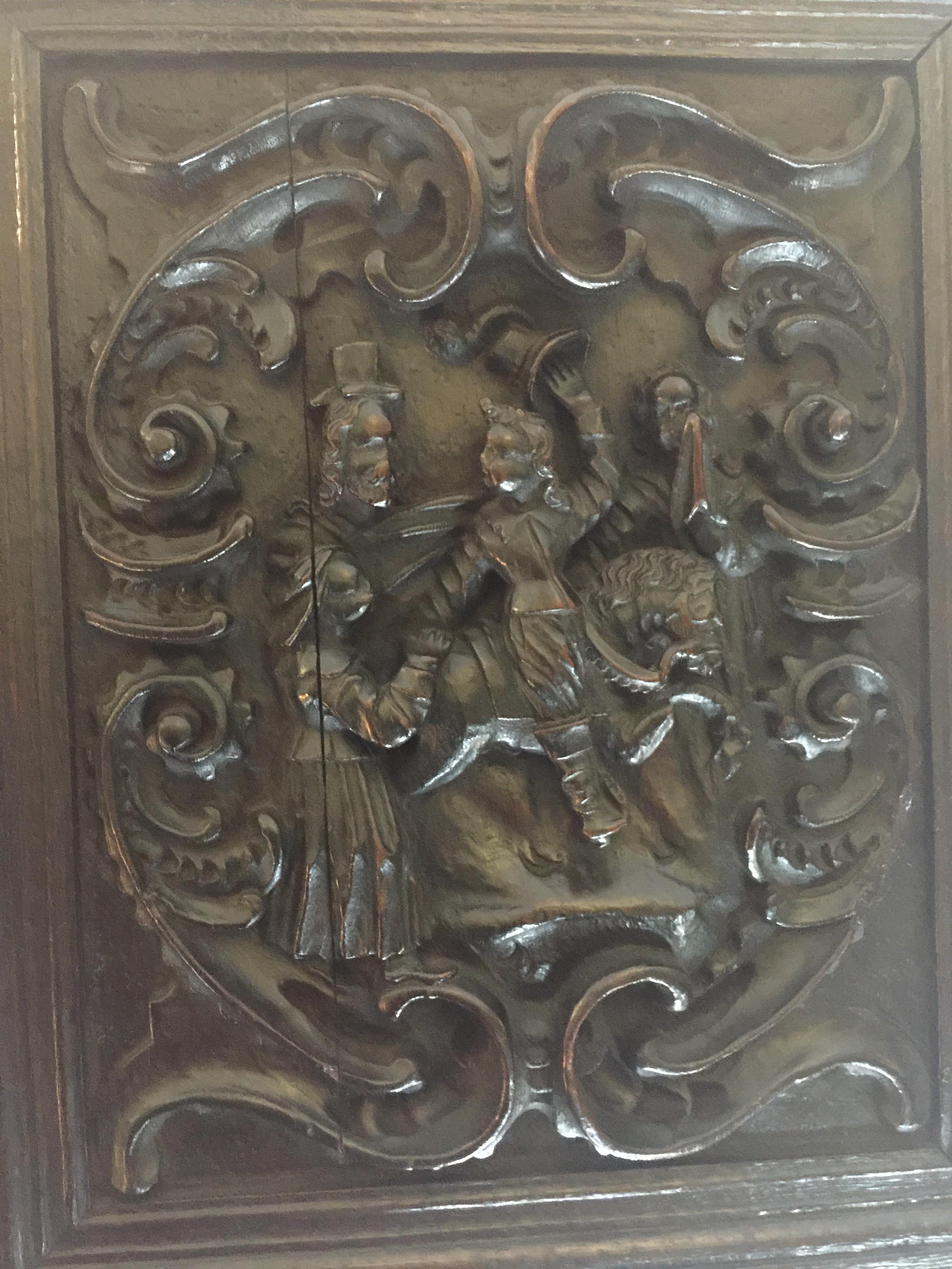 A pair of Dutch carved oak panels, 17th century - Image 2 of 5