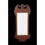 A George II style burr walnut pier mirror