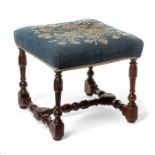 A William & Mary oak stool