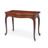 A George III carved mahogany concertina-action card table