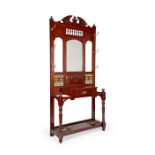 A late Victorian Aesthetic Movement mahogany carved hall stand