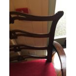 A George III mahogany double chair-back settee
