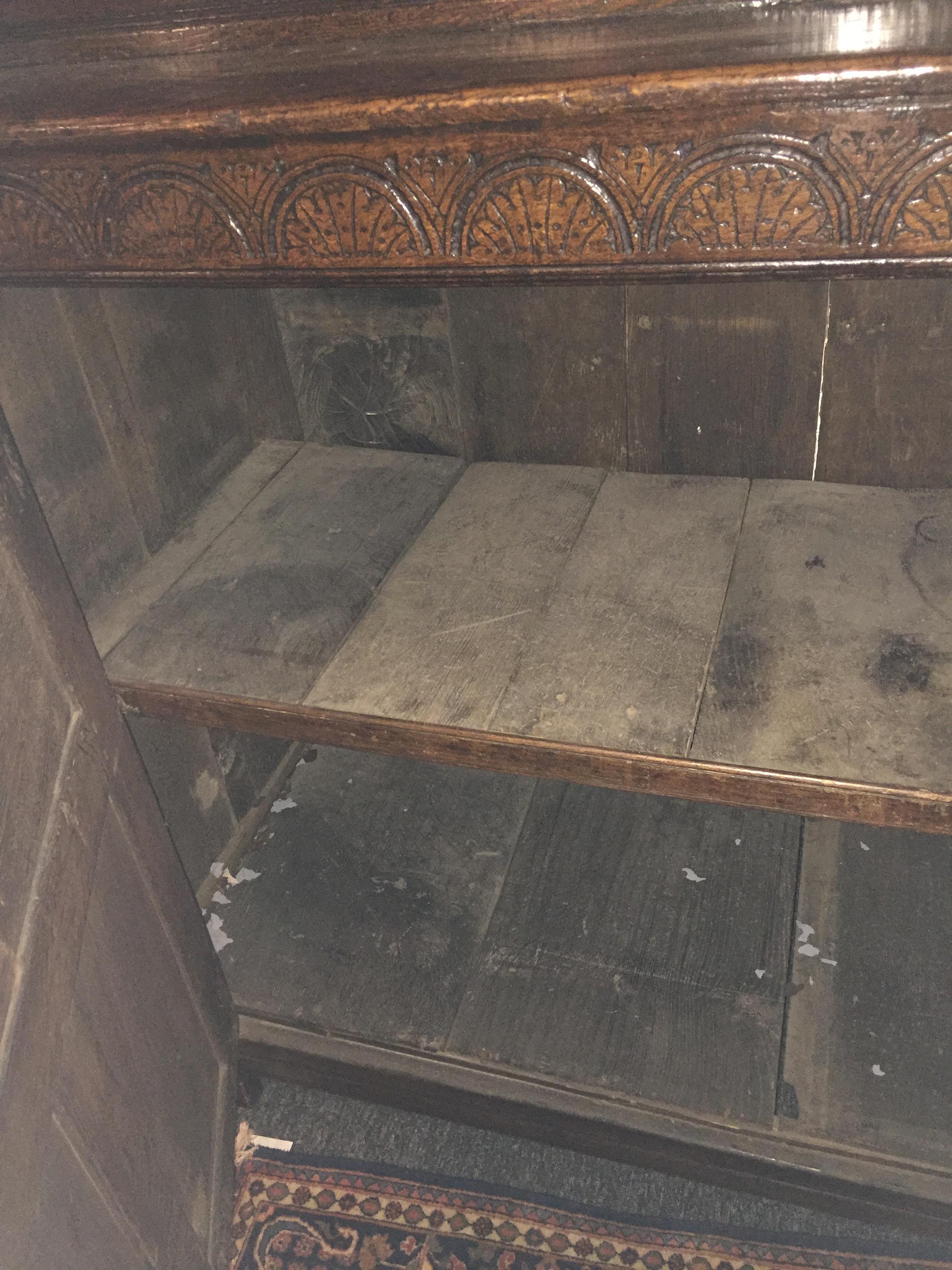 A Charles I carved oak press cupboard - Image 2 of 12
