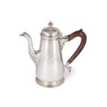 A George II silver coffee pot by Peter Taylor, London, 1742