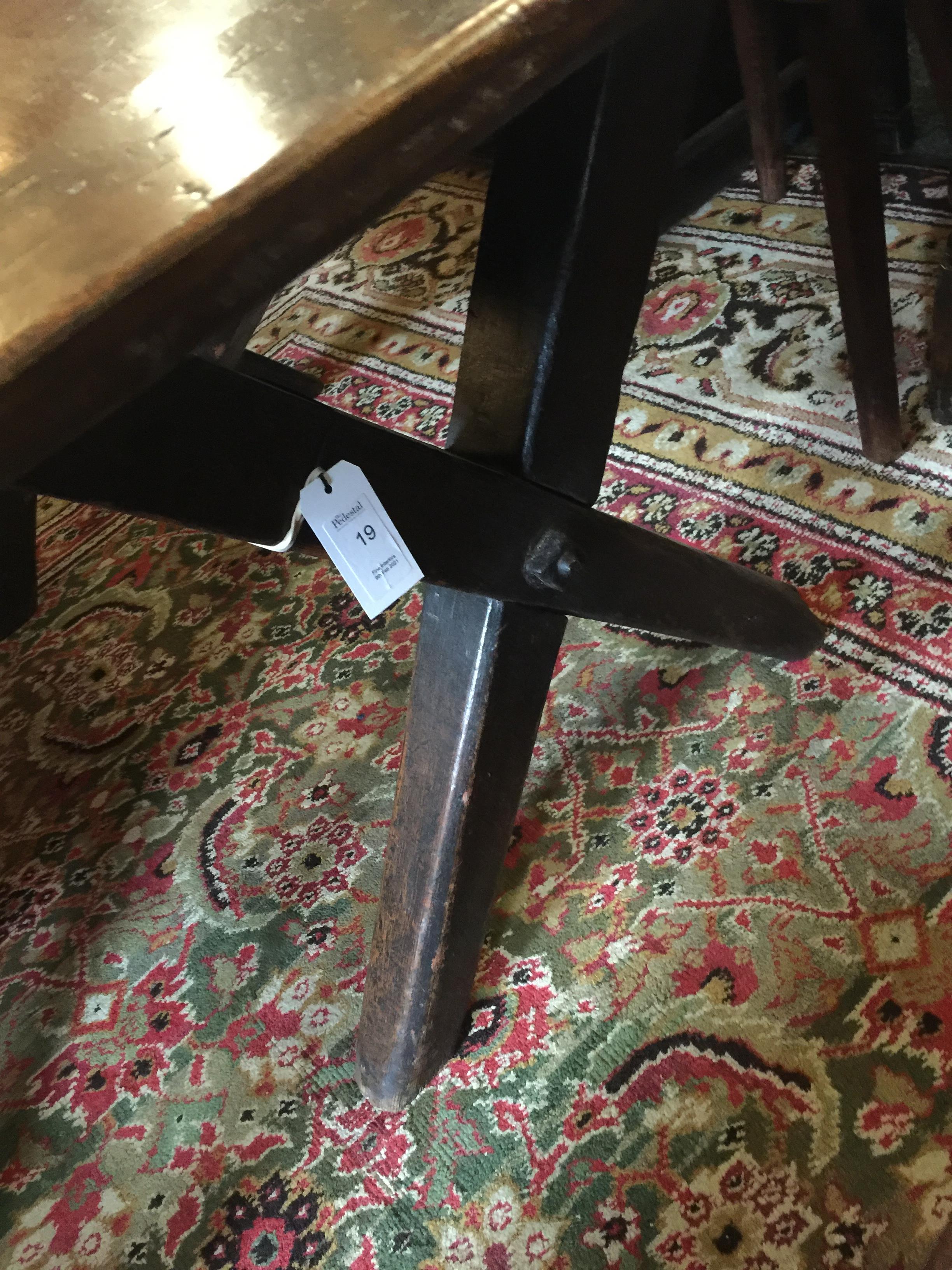 A cherry and pine tavern table, English, 19th century - Image 5 of 10