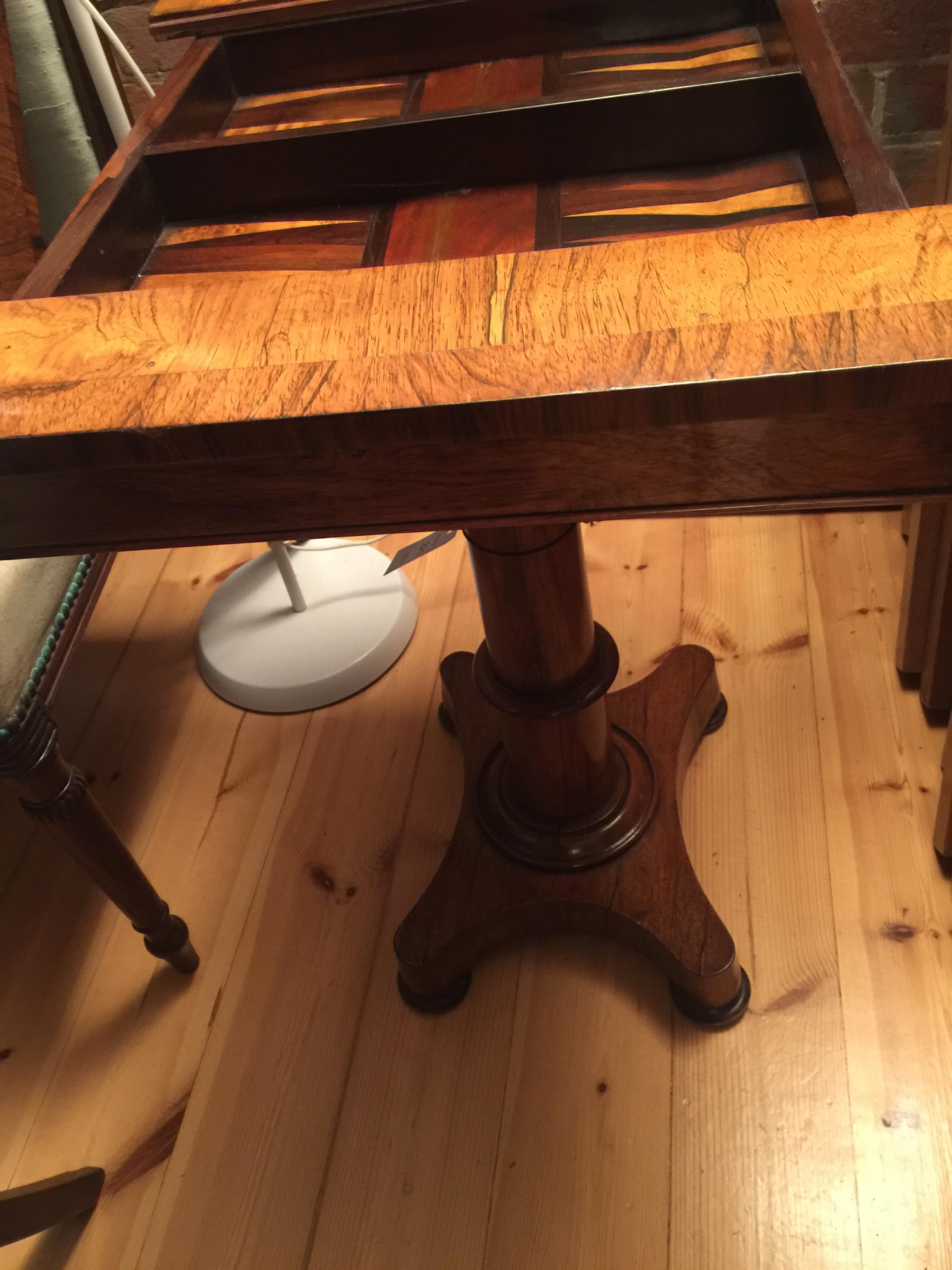 A William IV rosewood, satinwood and bird's-eye maple parquetry games table - Image 12 of 14