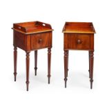 A pair of Regency mahogany bedside or pot cupboards
