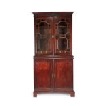 A George III mahogany secretaire bookcase