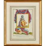 Eight framed prints from Galerie des Modes et Costumes Français by FLJ Watteau