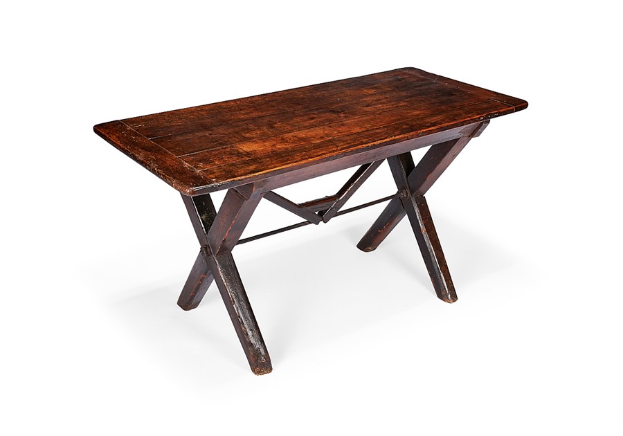 A cherry and pine tavern table, English, 19th century