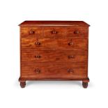 A George IV 'plum pudding' and 'fiddle-back' mahogany chest attributed to Gillows