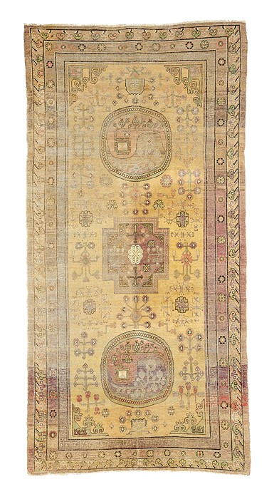 A Chinese Khotan carpet, circa 1920