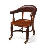 A William IV walnut 'Captain’s' open armchair