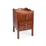 A George III mahogany gentleman's bedside commode