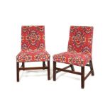 A pair of George II mahogany side chairs