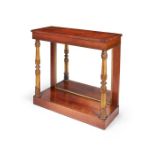 A Regency rosewood and parcel gilt console table