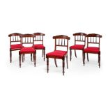 A set of six George IV goncalo alves carved dining chairs in the manner of Gillows