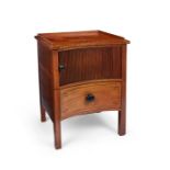 A Regency mahogany concave bedside commode or pot cupboard