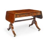 A Regency rosewood and satinwood crossbanded sofa table