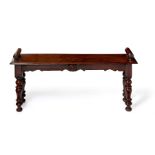 A Victorian mahogany hall bench