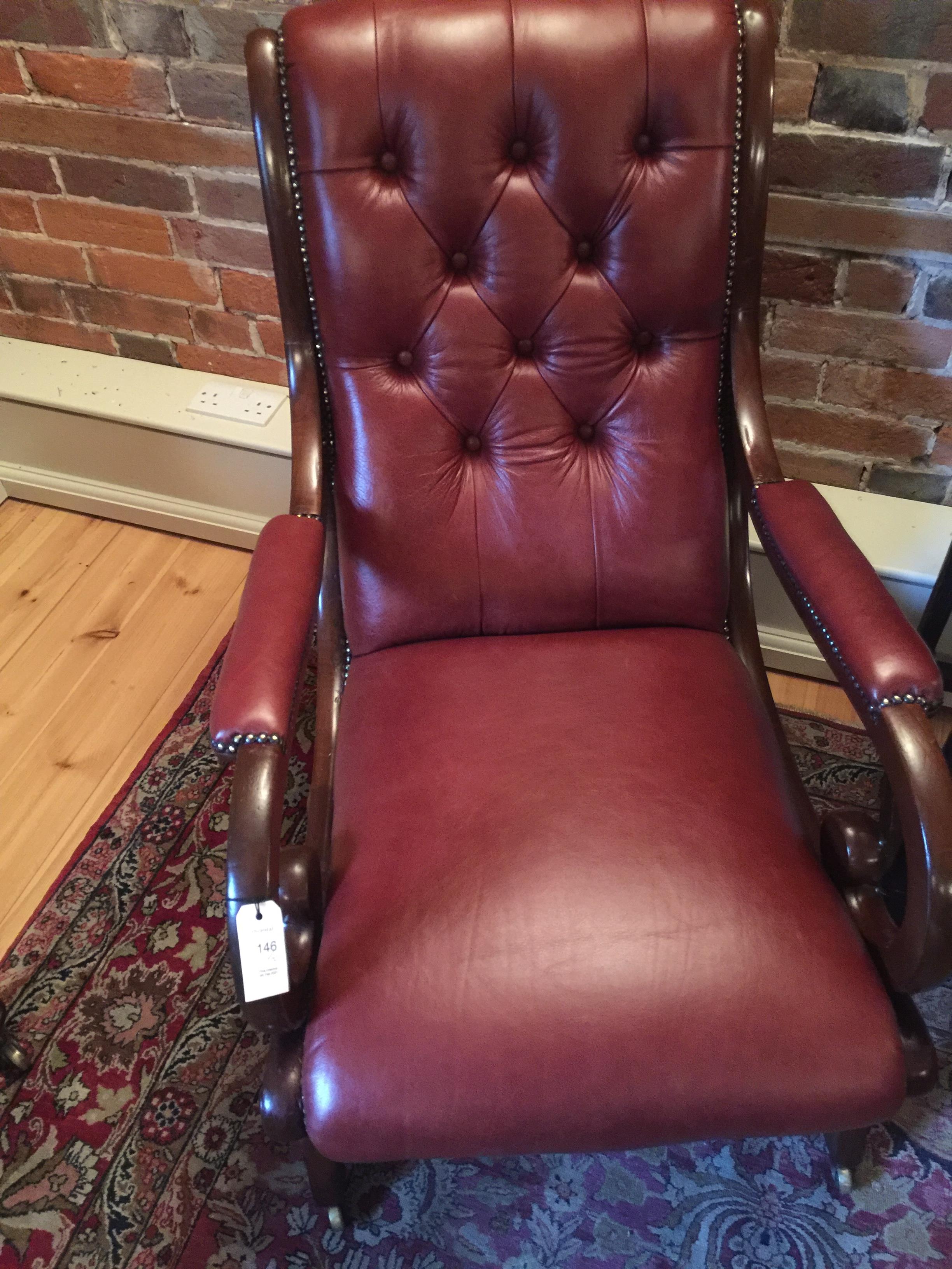 A matched pair of Regency mahogany library open armchairs - Image 2 of 12