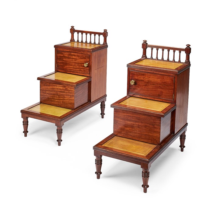 A pair of George IV mahogany bedside steps, attributed to Gillows, circa 1825