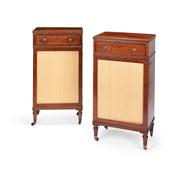 A pair of Regency mahogany side cabinets