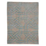 A contemporary part silk modern Persian carpet