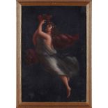 A set of four Neapolitan style oil on canvas pictures of semi-clad classical maidens