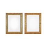 A pair of Louis XVI style carved giltwood rectangular mirror frames