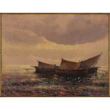 Nicola Costanzi (Italian 1893-1967), Boats at Sunset