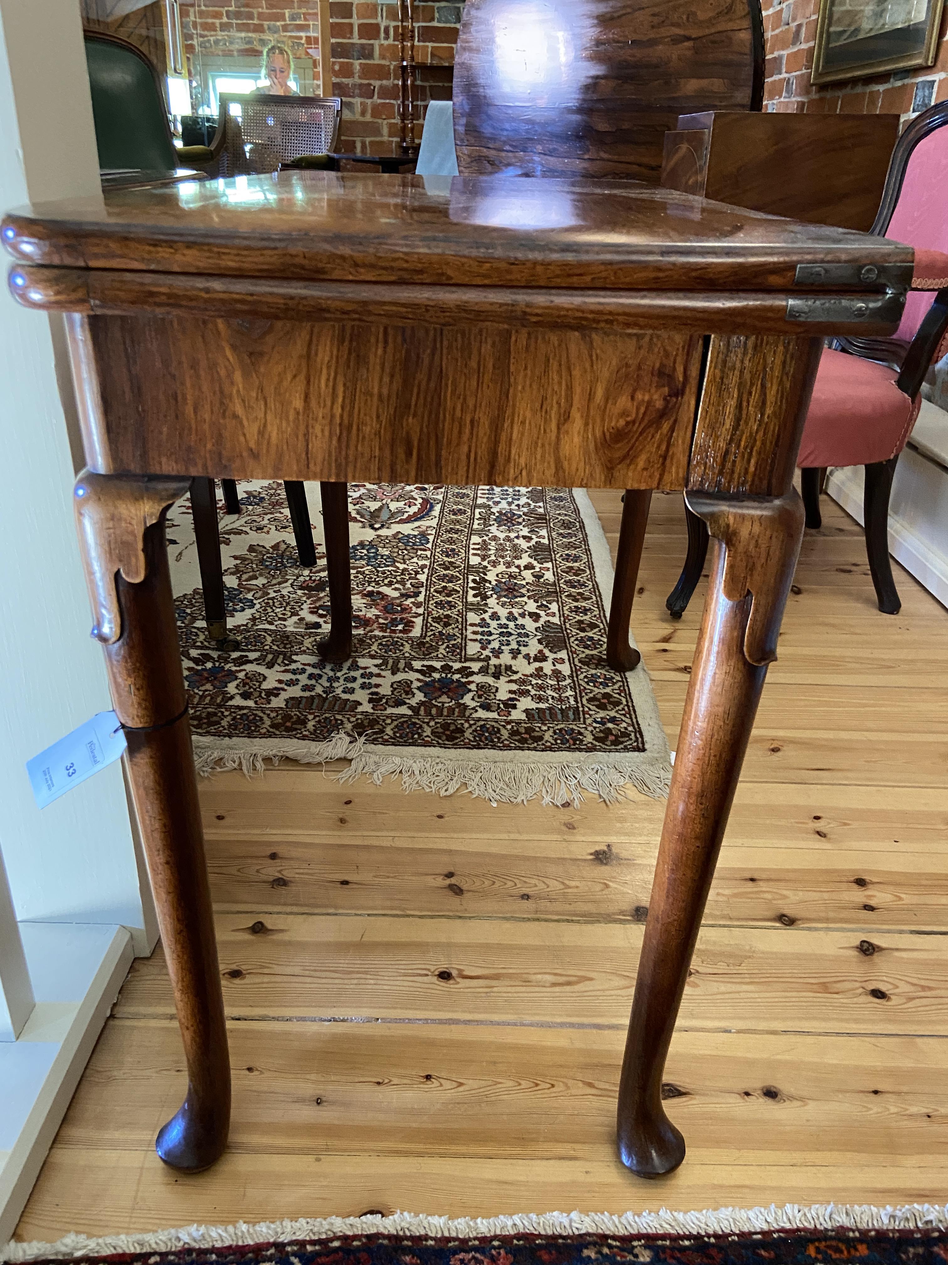 A George II padouk concertina-action card table - Image 16 of 19