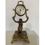 A late 19th century bronze and gilt bronze table barometer by Beesley of Lancaster