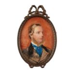 A Victorian portrait miniature and an Edwardian portrait miniature of a young man