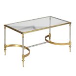A small mid 20th century Jansen style gilt brass low table