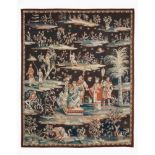 A Soho style Chinoiserie tapestry in the manner of John Vanderbank, late 20th century