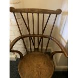 A George III walnut, beech and sycamore comb-back Windsor chair, circa 1800