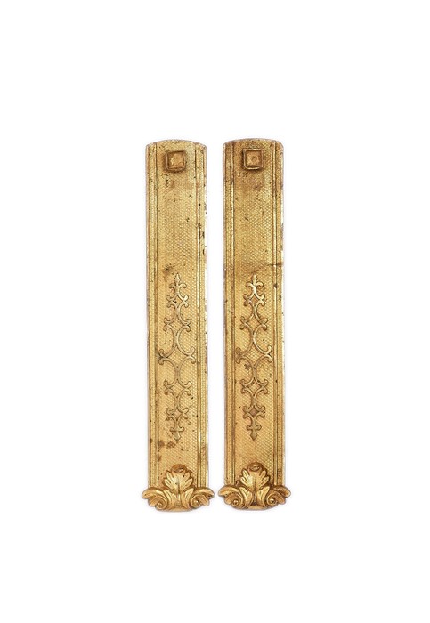 A pair of 19th century French gilt bronze curtain tie backs