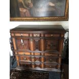 A William and Mary oak, oyster-veneered and ‘simulated mulberry’ chest of drawers