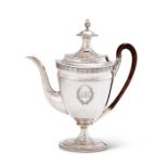 A George III silver urn-shaped coffee pot by John Emes, London, 1799