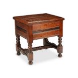 A William and Mary oak box stool