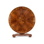 A Victorian walnut, sycamore and floral marquetry centre table