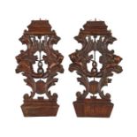 A pair of 19th century Italian Renaissance Revival walnut chair splats