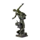 After Giambologna: A large bronze figural group of a Rape of the Sabine
