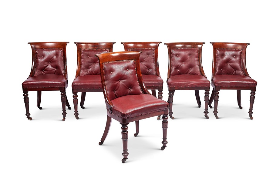 A set of six William IV mahogany side chairs