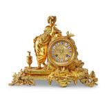 A late 19th French gilt bronze mantel clock by Lays Cherfils Jouffroy