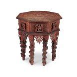 An early 20th century Anglo-Indian octagonal occasional table